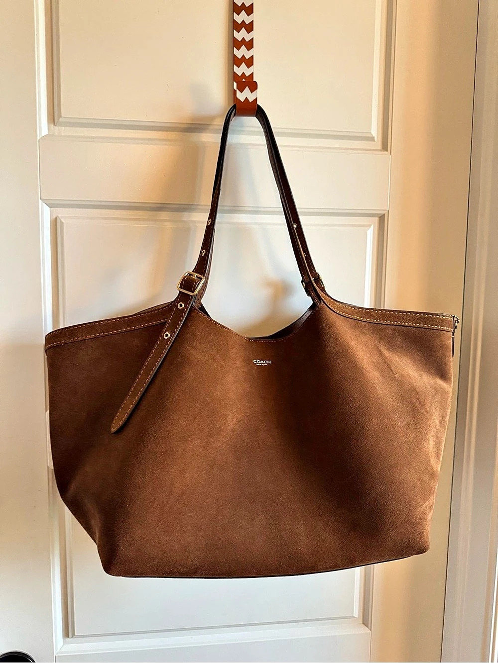 Coach Gramercy Warm Brown Suede Tote Bag